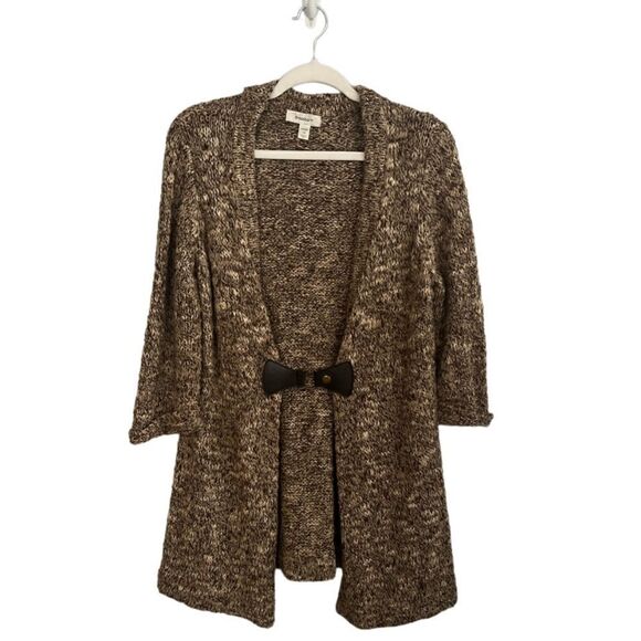 Dress Barn Women’s 1X beautiful thick knit slouchy neutral tan cardigan sweater - Picture 1 of 15